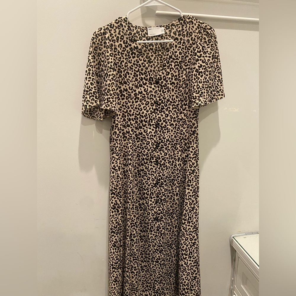 asos design cheetah midi dress
